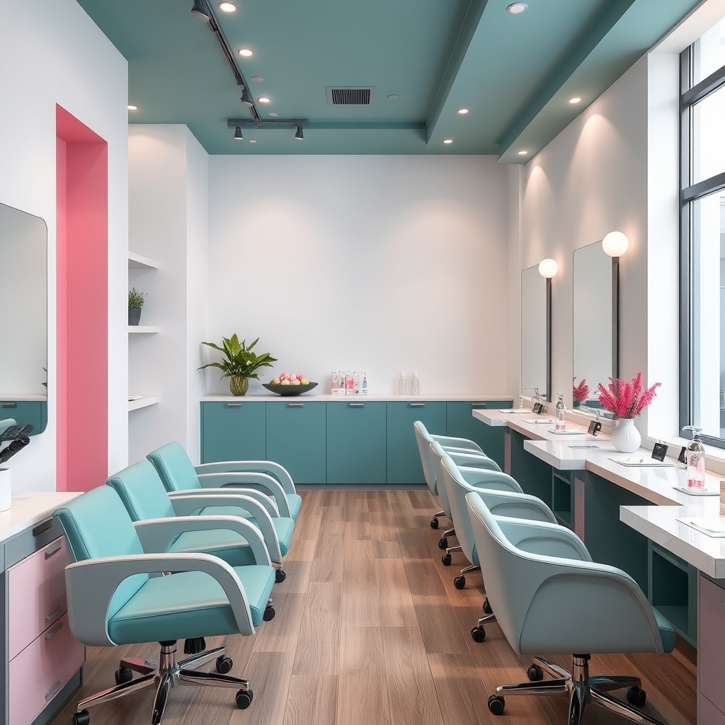 Close-up manicure styling in a modern salon